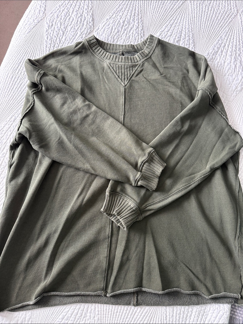aerie Olive Green Crewneck Sweatshirt